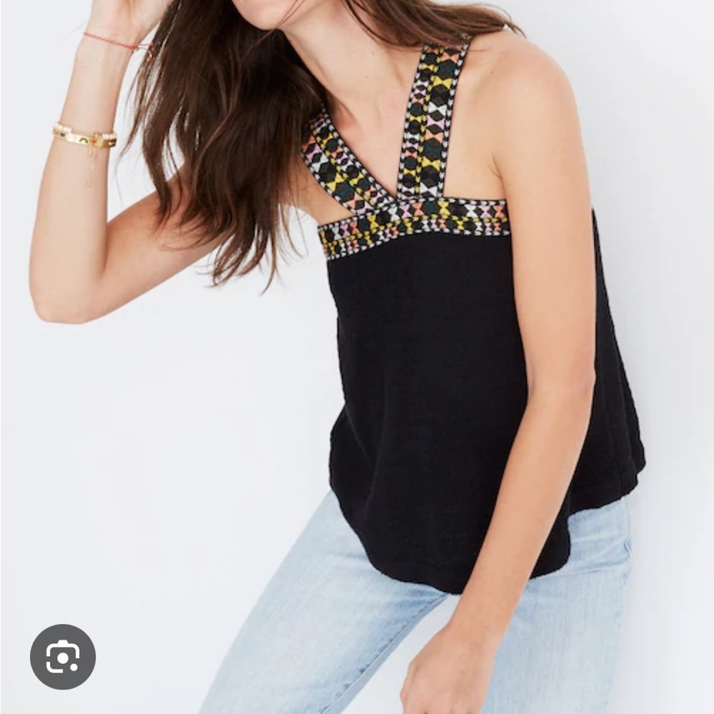 Madewell Swing Embroidered Sweater Tank